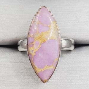 Natural Phosphorite Pink - Purple 925 Sterling Silver Ring